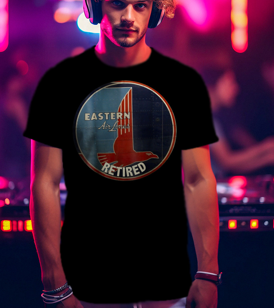 Eastern Air Lines Retired Vintage Logo Red And Blue Eagle Emblem T-Shirt