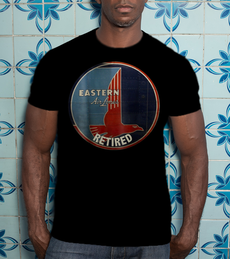 Eastern Air Lines Retired Vintage Logo Red And Blue Eagle Emblem T-Shirt