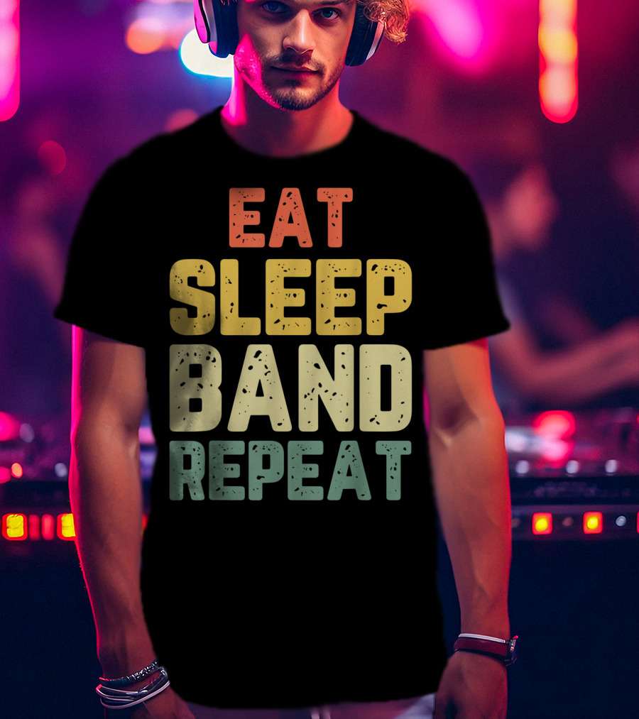 Eat Sleep Band Repeat Marching Funny Director T-Shirt