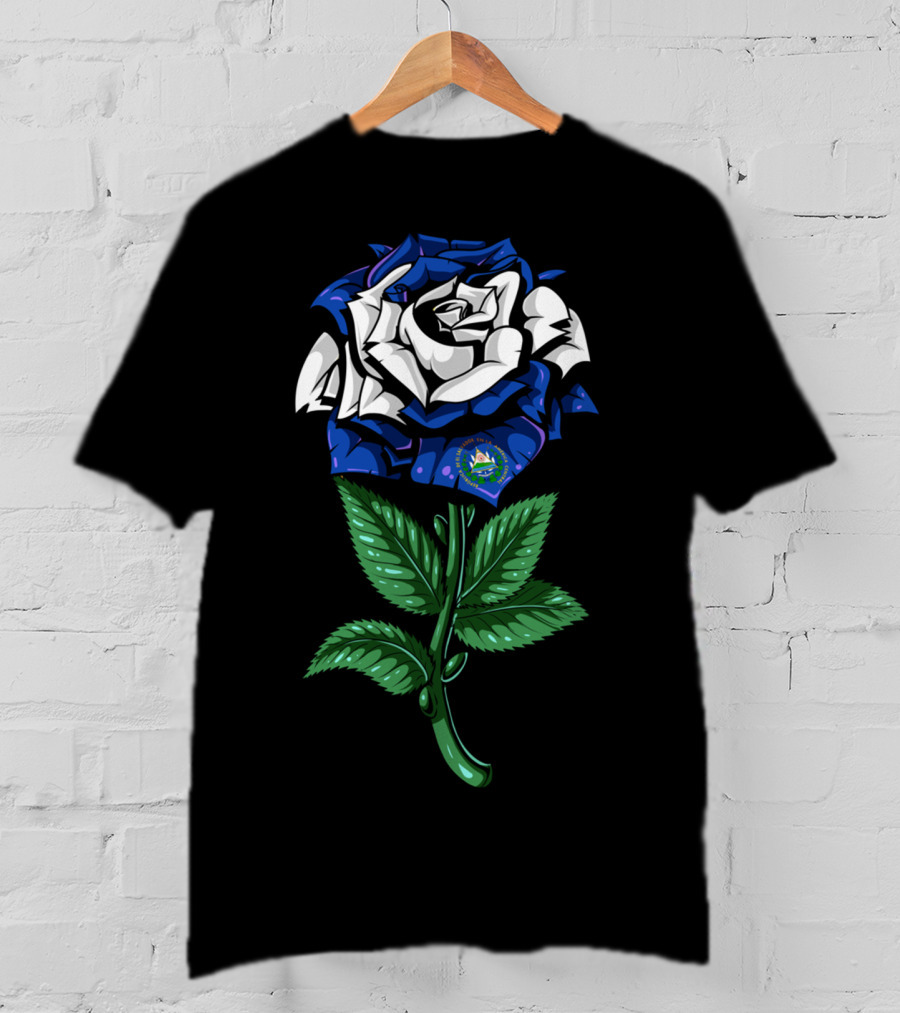 El Salvador Flag Rose Salvadoran T-Shirt