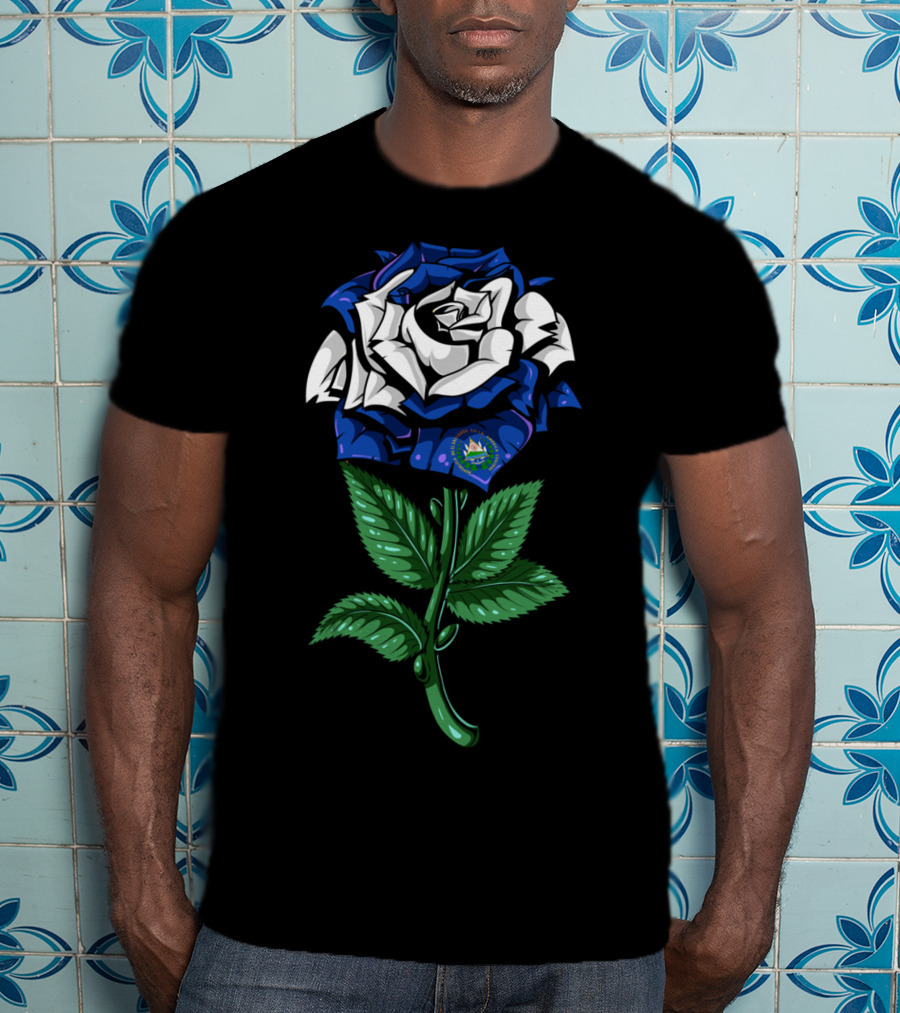 El Salvador Flag Rose Salvadoran T-Shirt