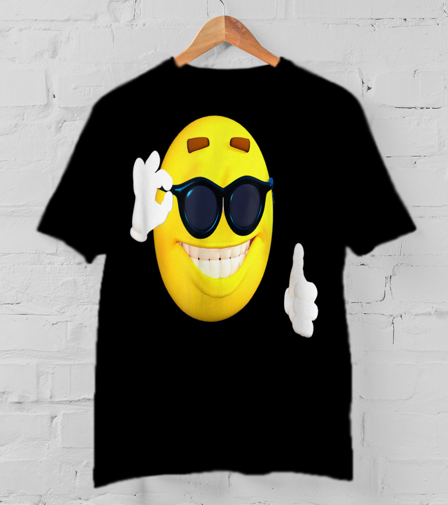 Emoji Thumbs Up Shades Happy Face Yellow Okay Sign T-Shirt