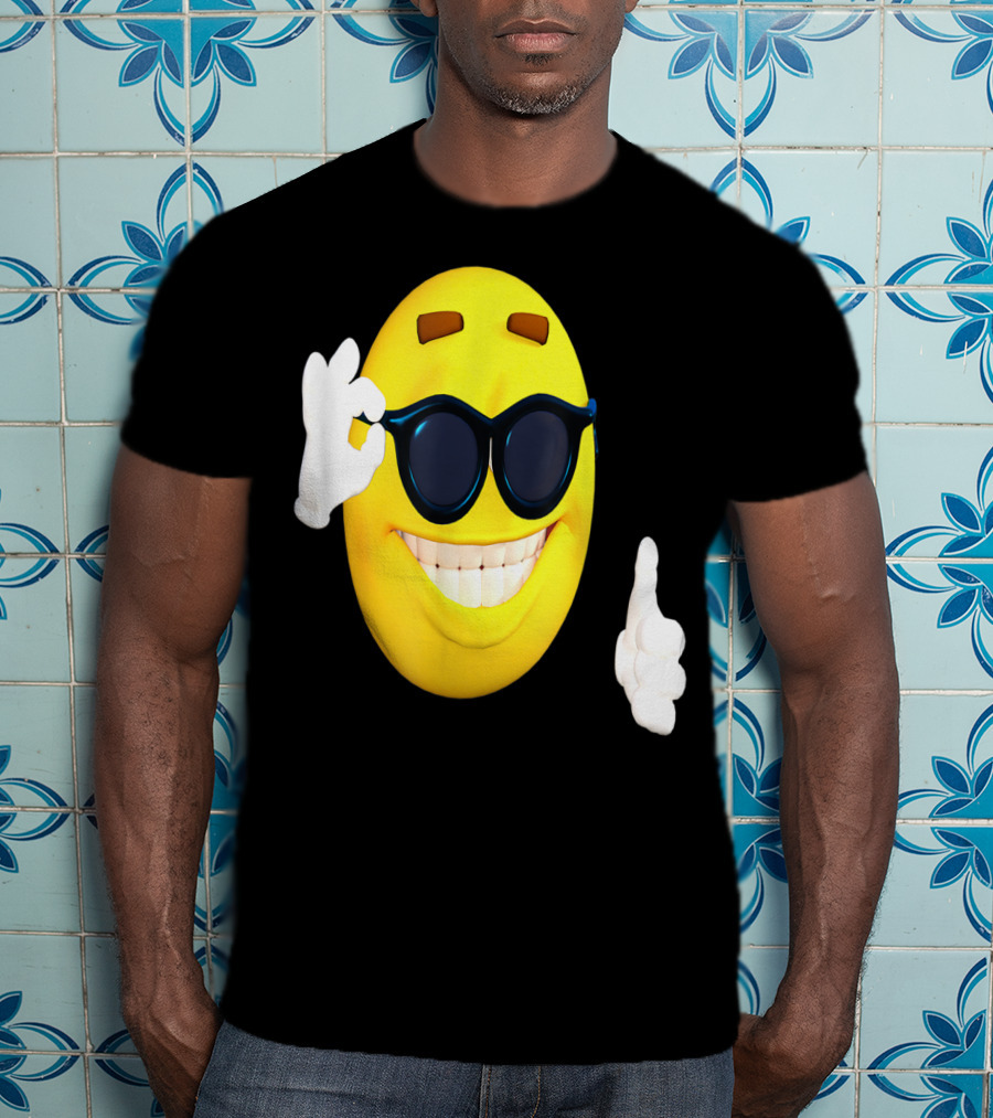 Emoji Thumbs Up Shades Happy Face Yellow Okay Sign T-Shirt