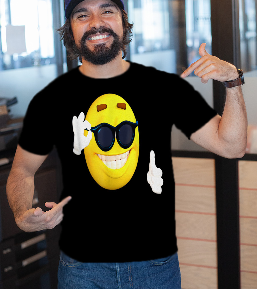 Emoji Thumbs Up Shades Happy Face Yellow Okay Sign T-Shirt