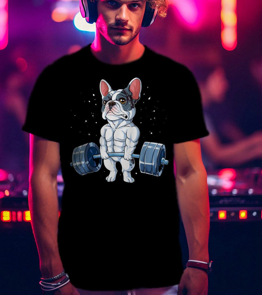 Funny French Bulldog Weightlifting Deadlift Powerlifting T-Shirt