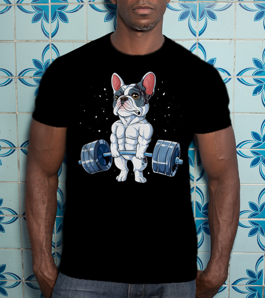 Funny French Bulldog Weightlifting Deadlift Powerlifting T-Shirt