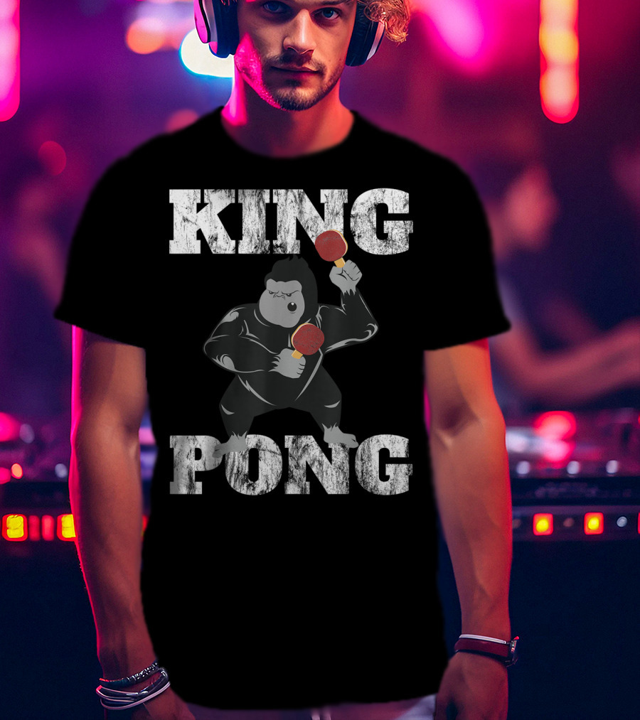 King Pong Funny Vintage Table Tennis Ping Pong T-Shirt