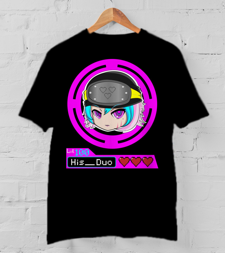 Lvl 100 His Duo Gamer Couples Hearts T-Shirt