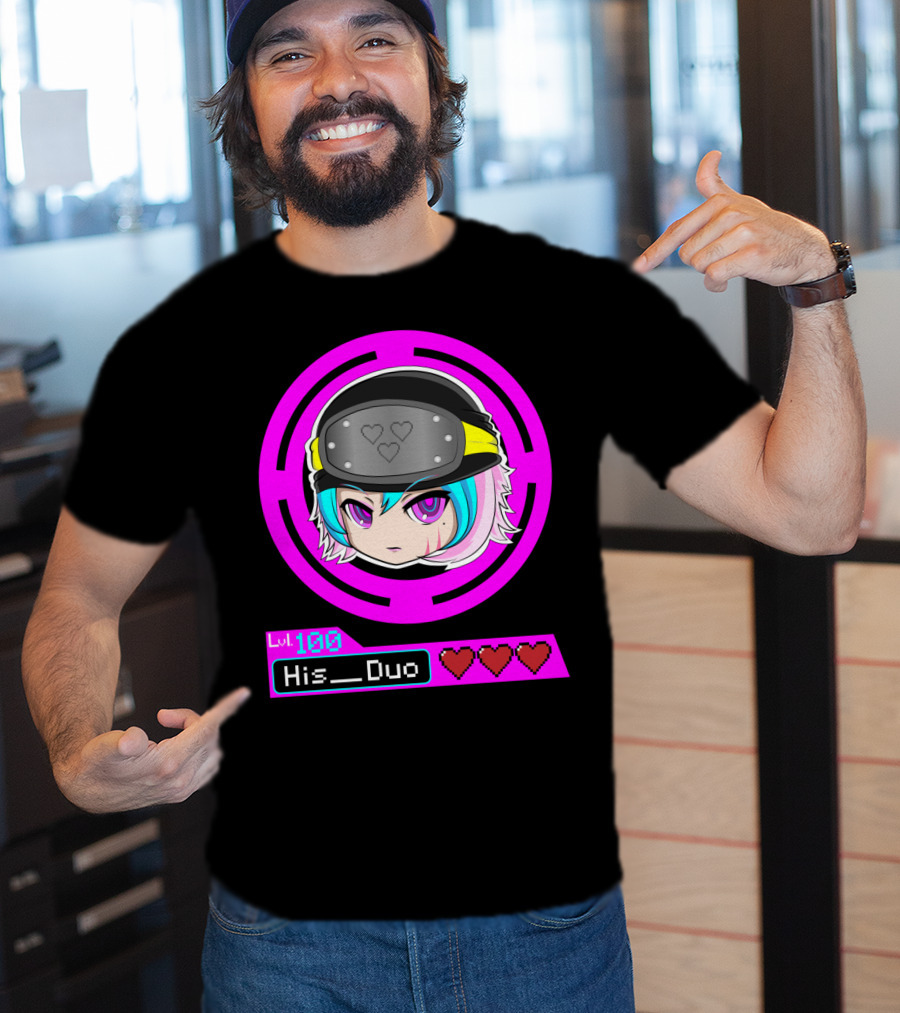 Lvl 100 His Duo Gamer Couples Hearts T-Shirt