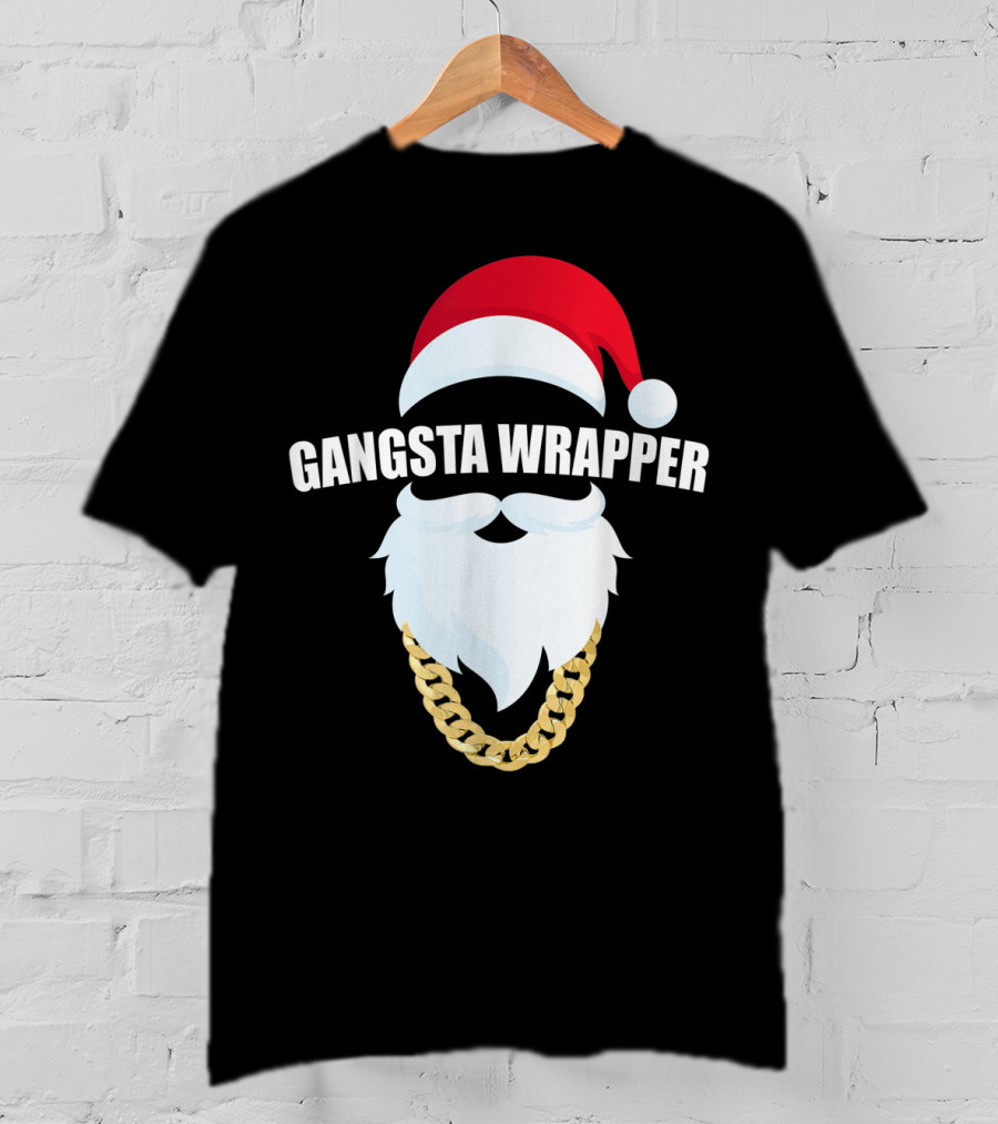 Gangsta Wrapper Santa Hat Beard Chain T-Shirt