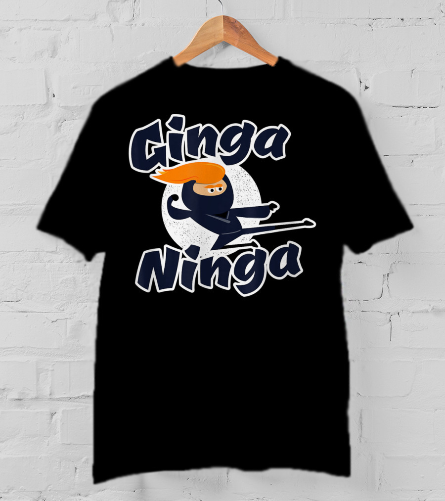 Ginga Ninja Funny Redhead Ninja Kick Action T-Shirt