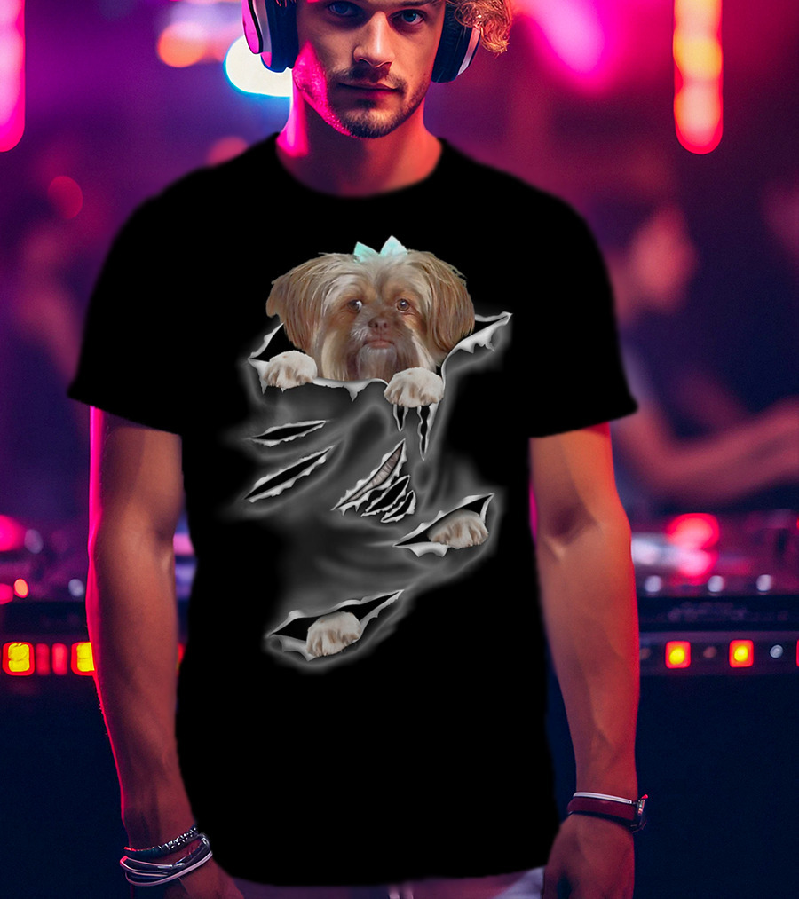 Glen Mcdaniel Torn Pocket Dog Scratch Peeking Pup T-Shirt