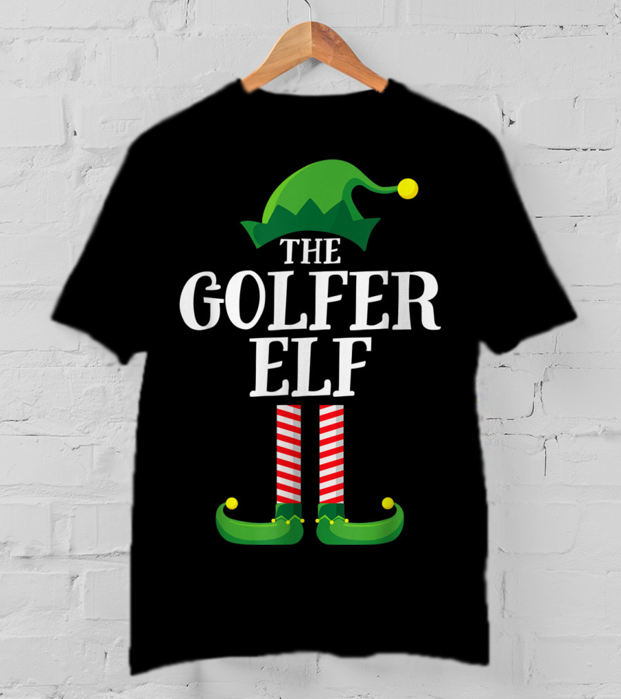 The Golfer Elf Christmas Family Group Matching T-Shirt