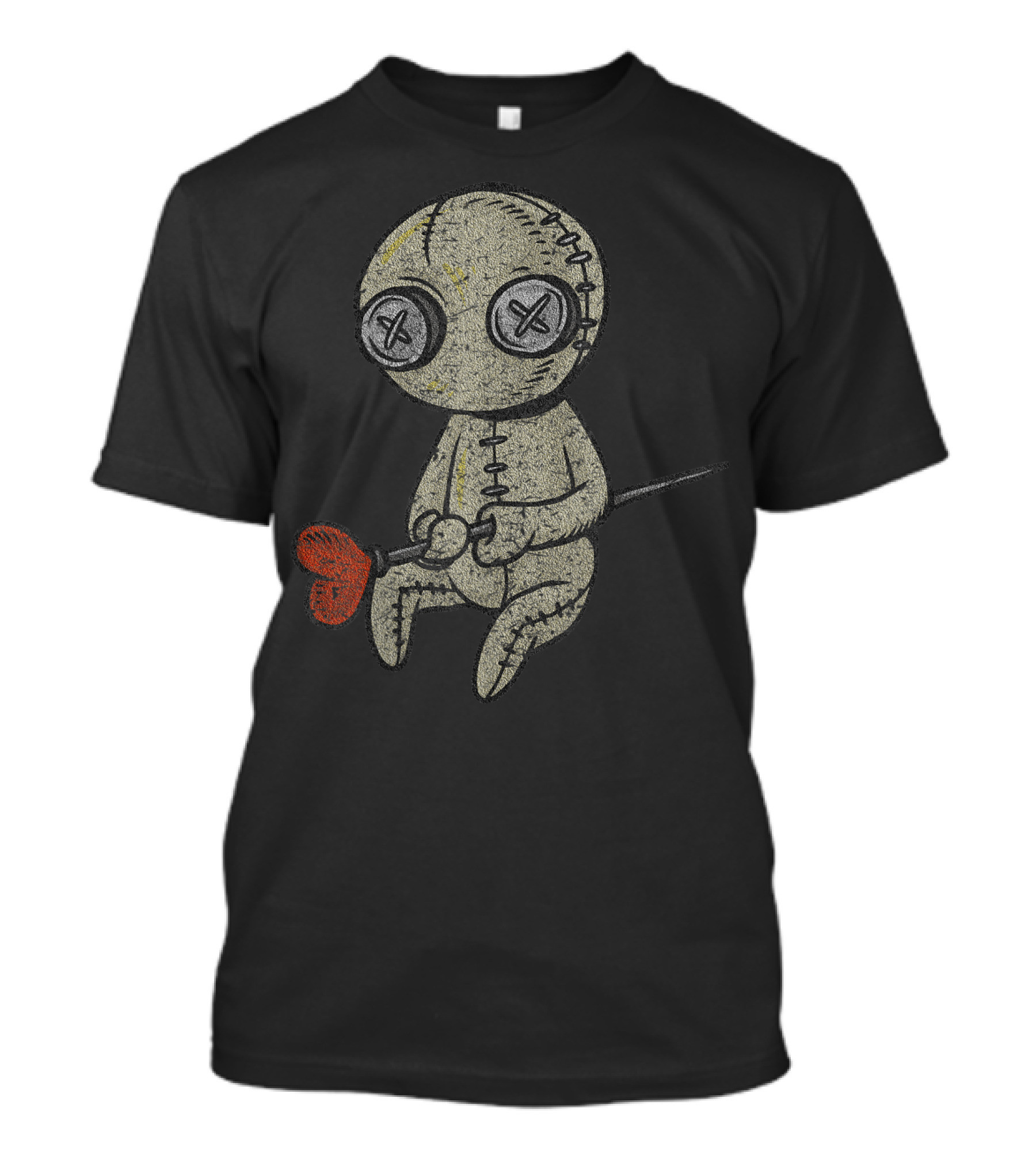 Halloween Heartbroken Suffering Sewed Doll With Red Heart T-Shirt