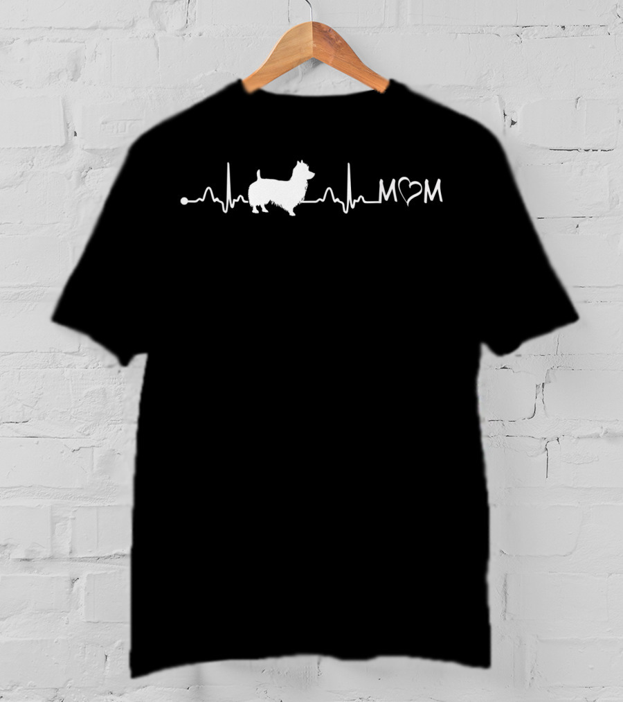 Australian Terrier Heartbeat Ekg Mom T-Shirt