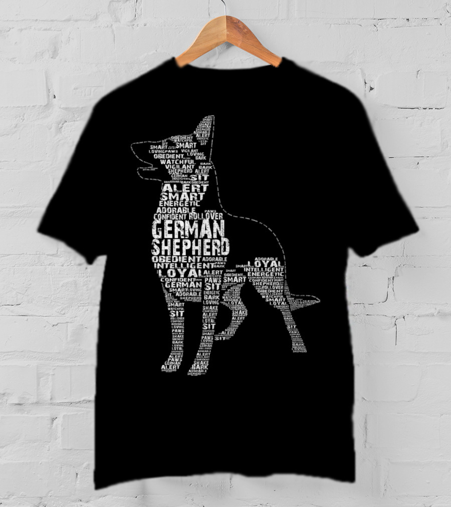 I Love My German Shepherd Dog Mom Alert Smart Loyal Obedient Energetic Confident T-Shirt