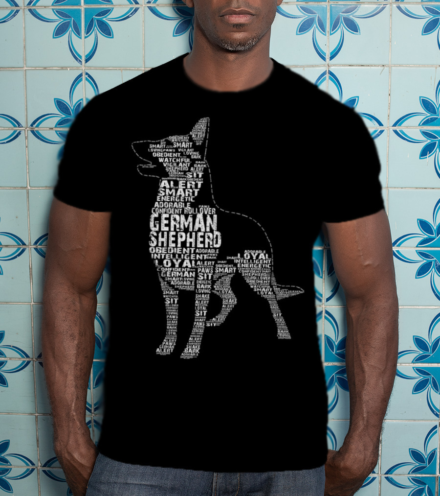 I Love My German Shepherd Dog Mom Alert Smart Loyal Obedient Energetic Confident T-Shirt