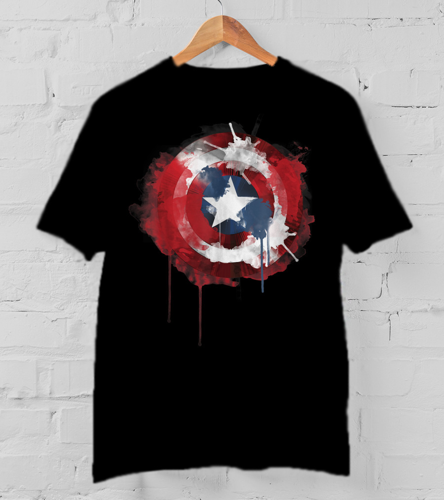 Captain America Avengers Shield Marvel Iconic Emblem T-Shirt