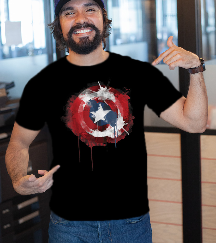 Captain America Avengers Shield Marvel Iconic Emblem T-Shirt