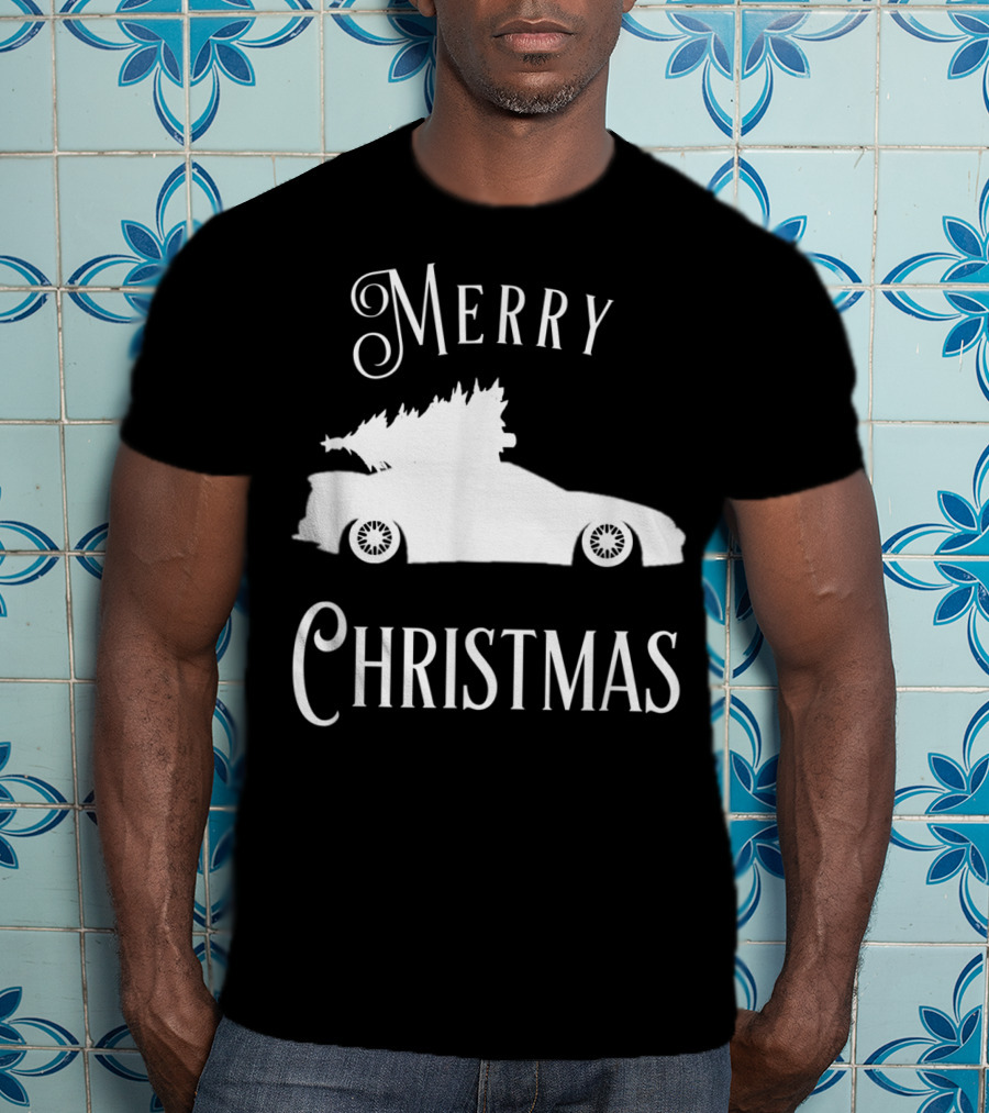 Merry Christmas Tree On Lowered Car T-Shirt