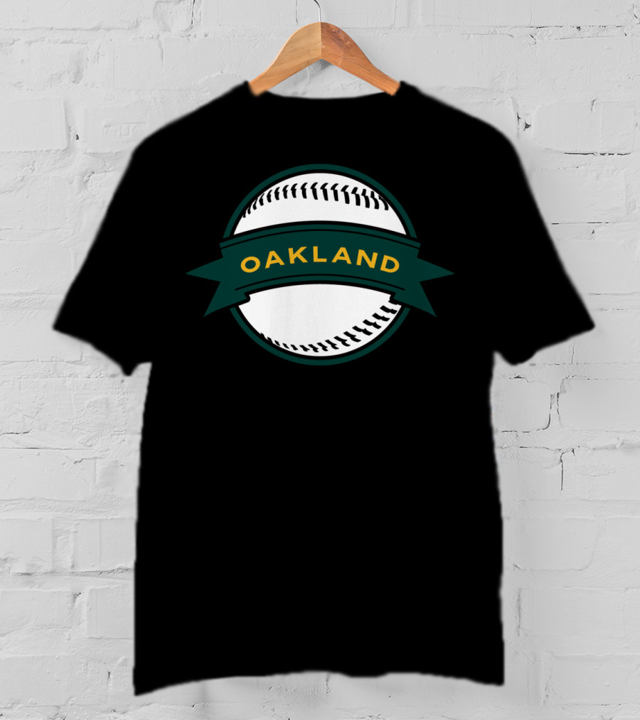 Retro Oakland Baseball Oak Home Game Iconic Baseball Badge T-Shirt