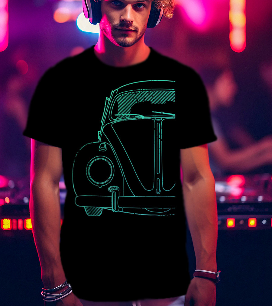 Roughed Modified Classic Beetle Front Sketch T-Shirt