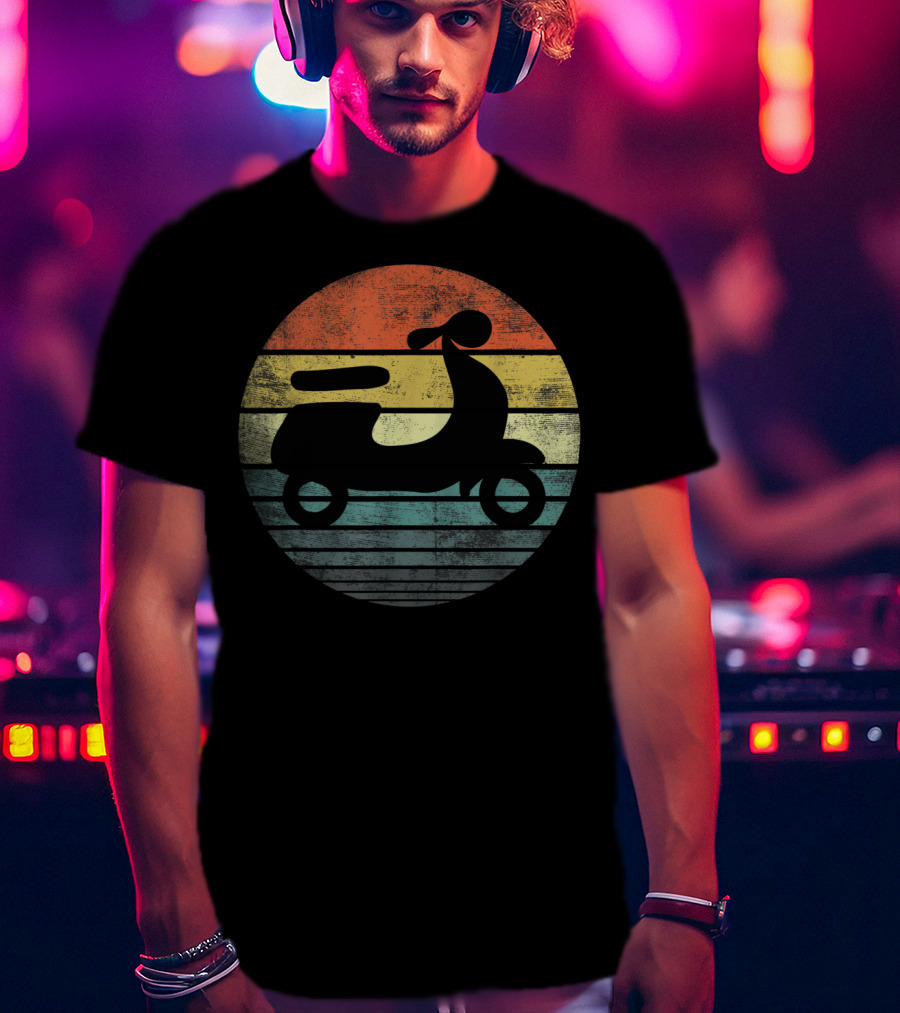 Scooter Driver Retro Sunset Vintage T-Shirt