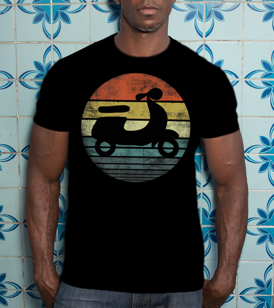 Scooter Driver Retro Sunset Vintage T-Shirt