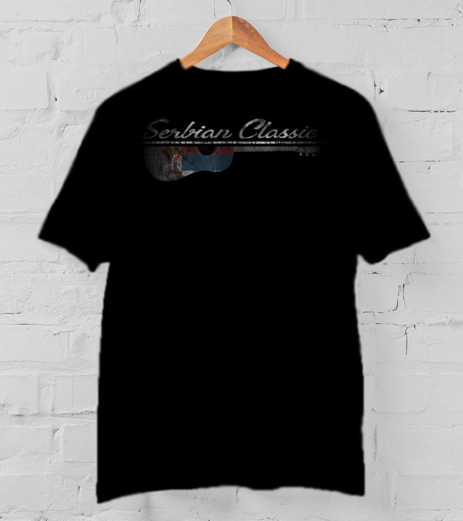 Serbian Classic Guitar Flag Original Music T-Shirt