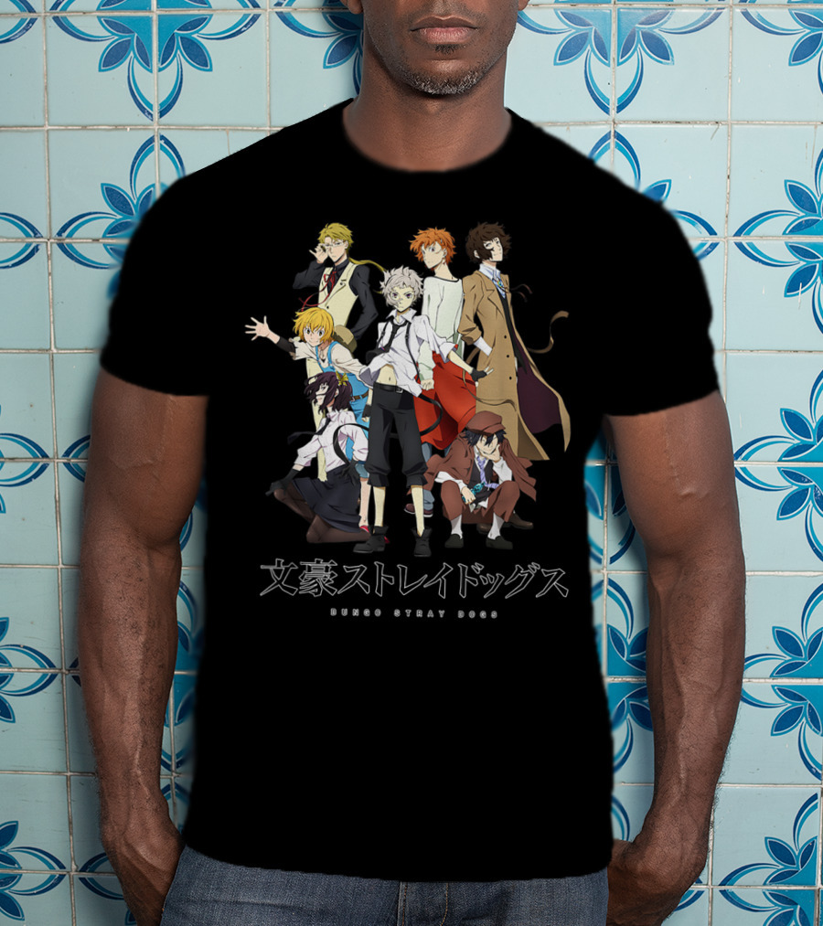 Bungo Stray Dogs Anime Characters Group T-Shirt