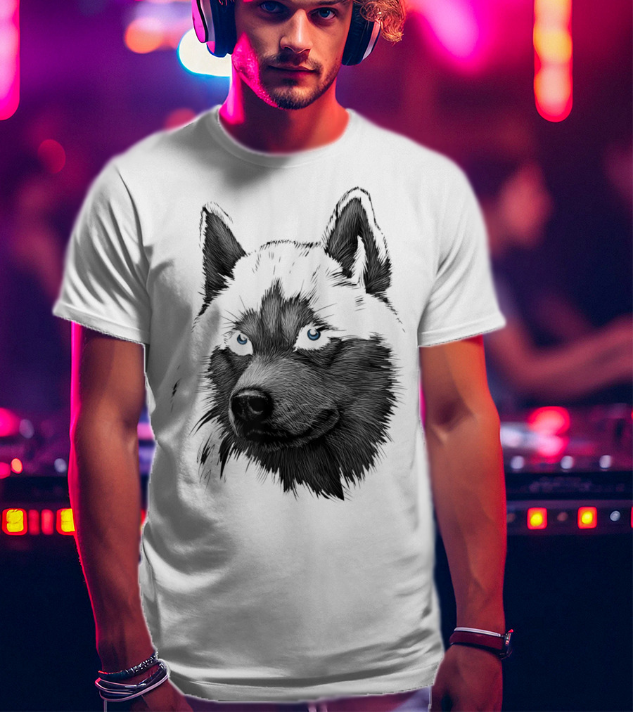 Classic Blue-Eyed Siberian Husky Lover T-Shirt