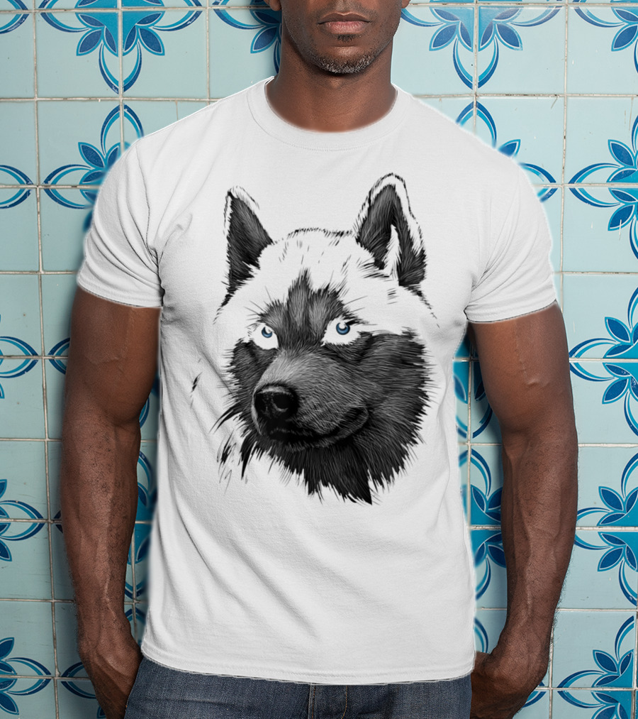 Classic Blue-Eyed Siberian Husky Lover T-Shirt
