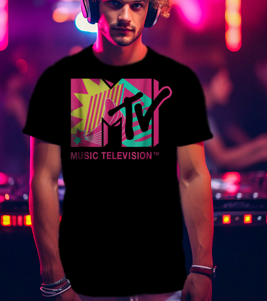 MTV Music Television Retro Pink And Teal T-Shirt