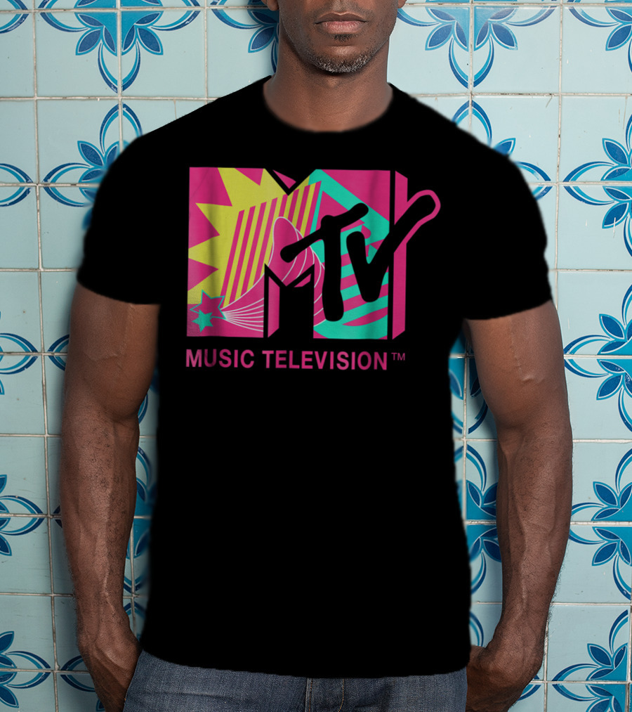 MTV Music Television Retro Pink And Teal T-Shirt