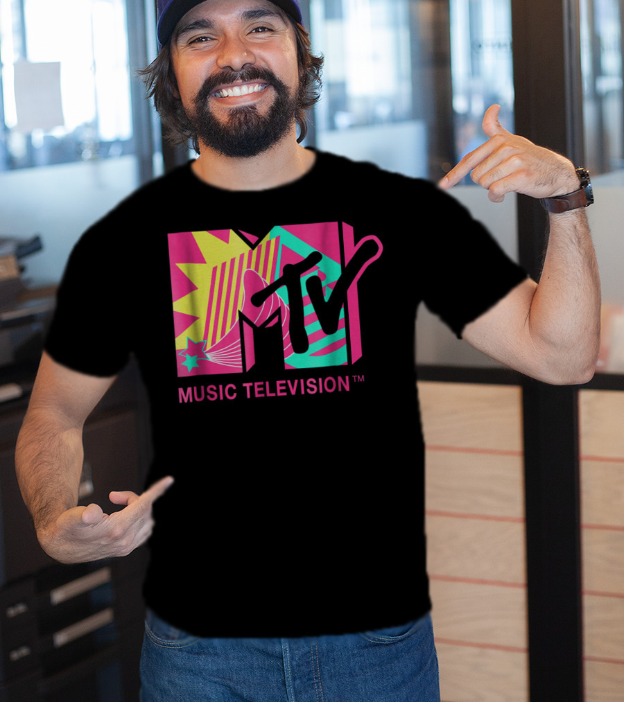 MTV Music Television Retro Pink And Teal T-Shirt