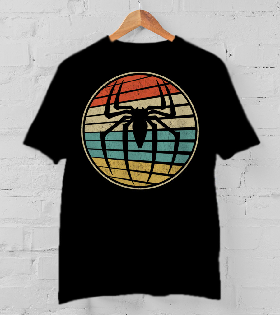 Cute Spider Retro Vintage 70s 80s Circle 8E T-Shirt