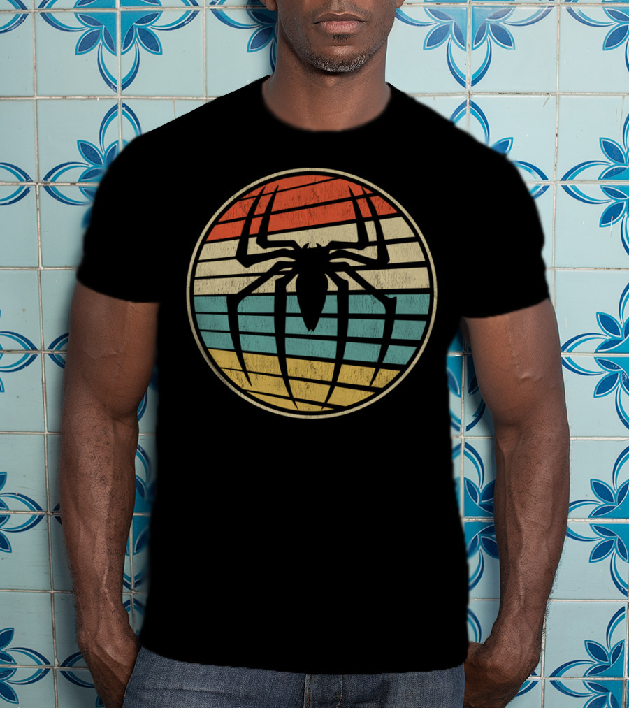 Cute Spider Retro Vintage 70s 80s Circle 8E T-Shirt