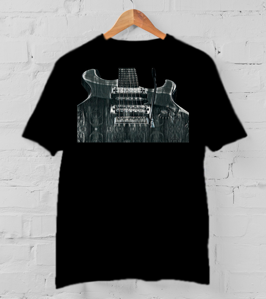 Electric Guitar Player Musician Instrument Wood Texture T-Shirt