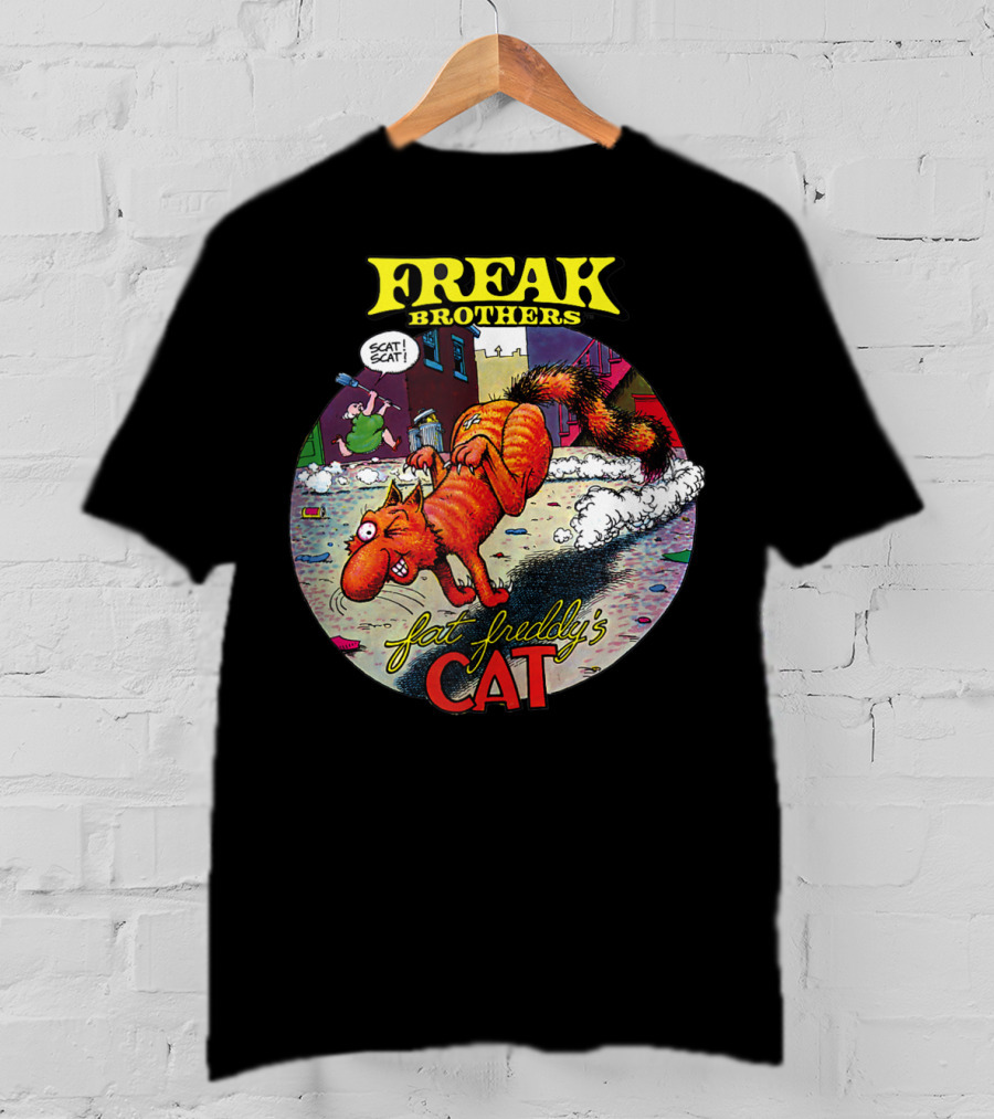 Fat Freddy's Cat Freak Brothers Scat Street Comic Scene T-Shirt