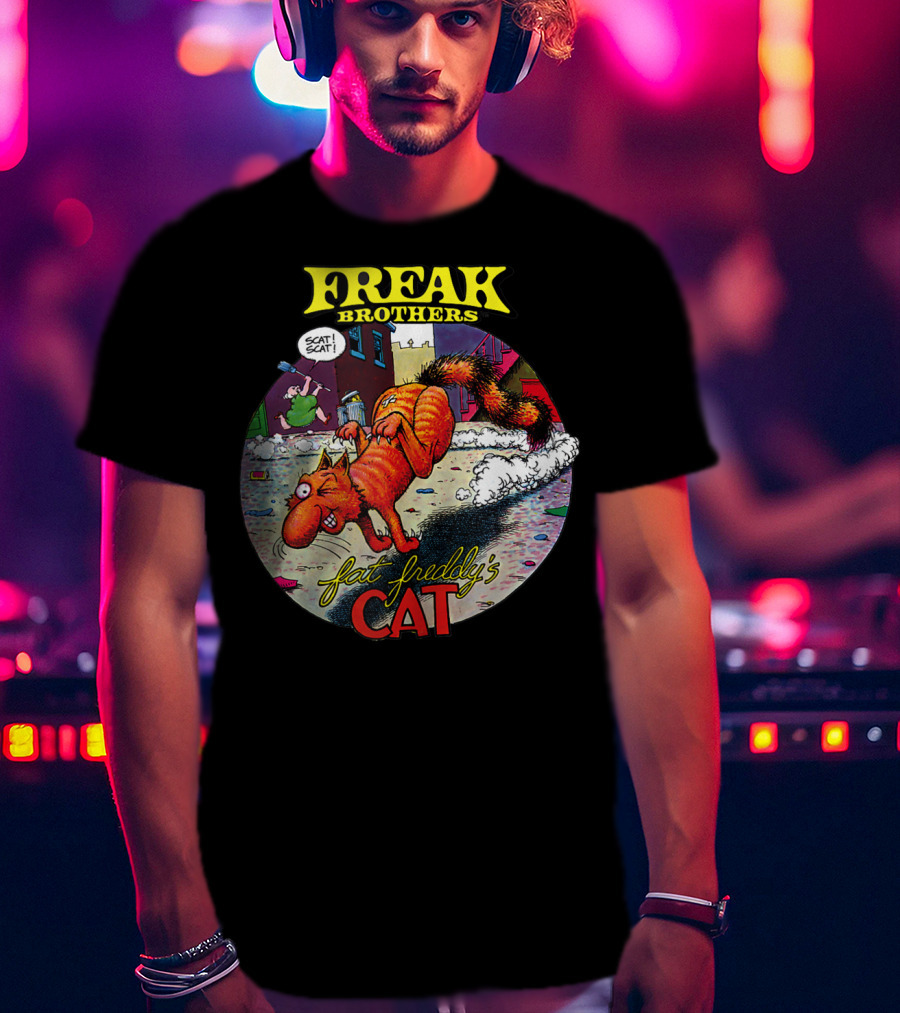 Fat Freddy's Cat Freak Brothers Scat Street Comic Scene T-Shirt