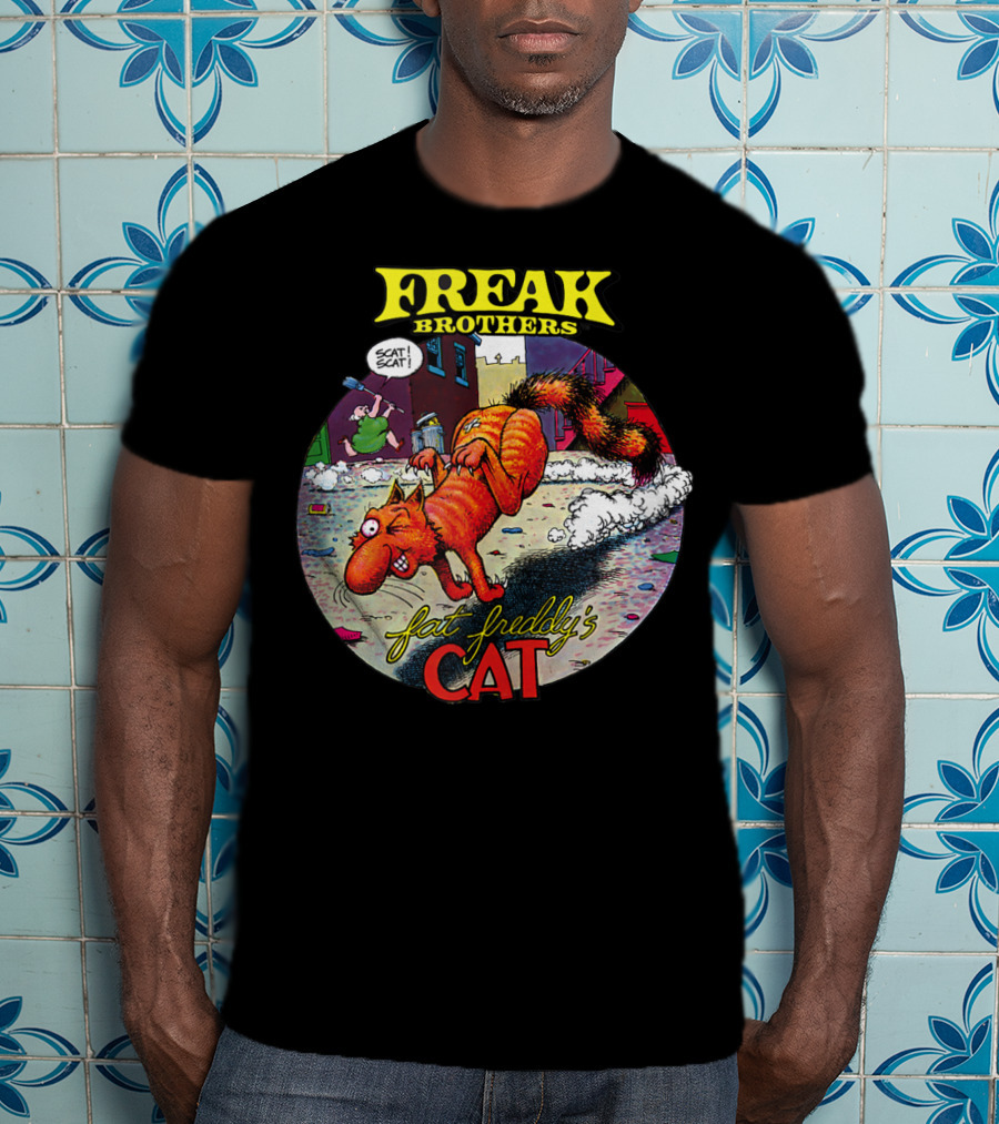 Fat Freddy's Cat Freak Brothers Scat Street Comic Scene T-Shirt