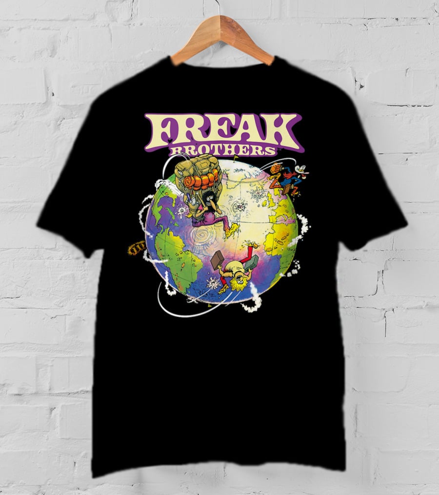 Freak Brothers World Adventures With Cartoon Characters T-Shirt