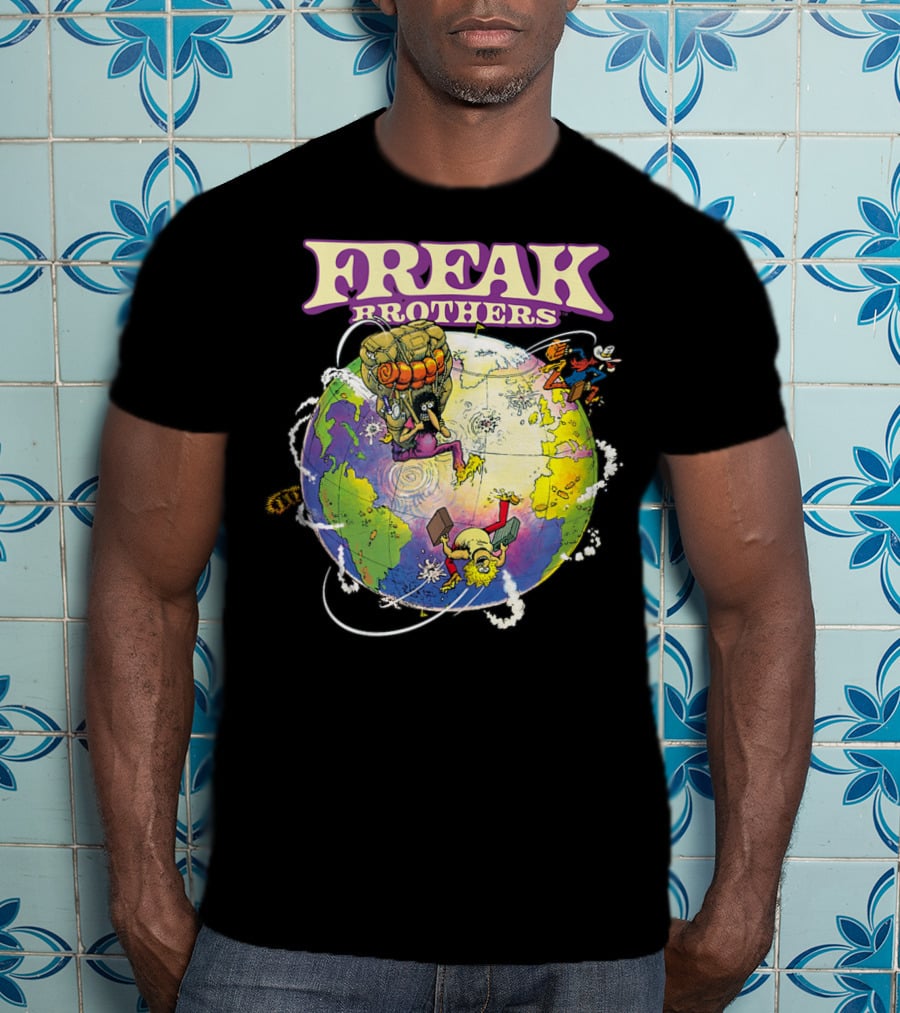 Freak Brothers World Adventures With Cartoon Characters T-Shirt