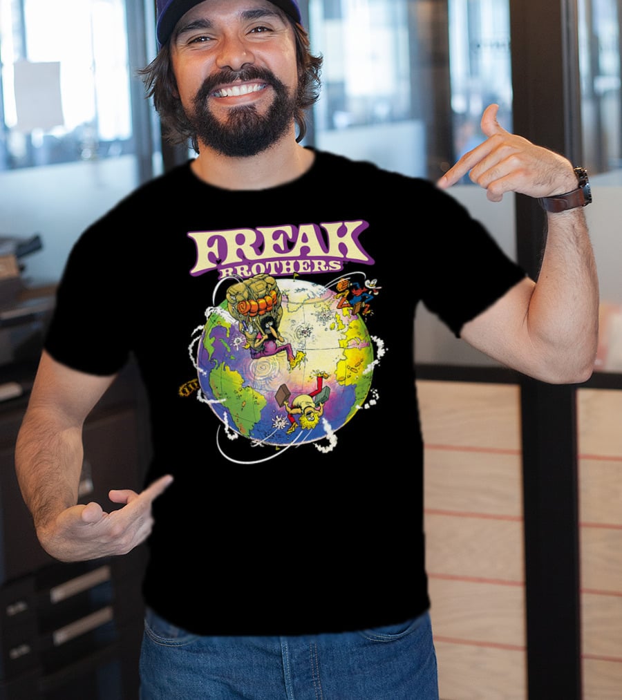 Freak Brothers World Adventures With Cartoon Characters T-Shirt