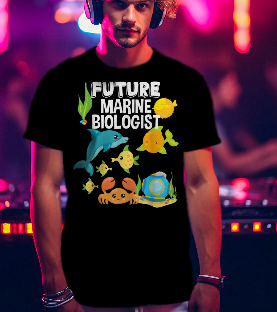 Future Marine Biologist Sea Lover Fish Sharks Ocean Adventure T-Shirt