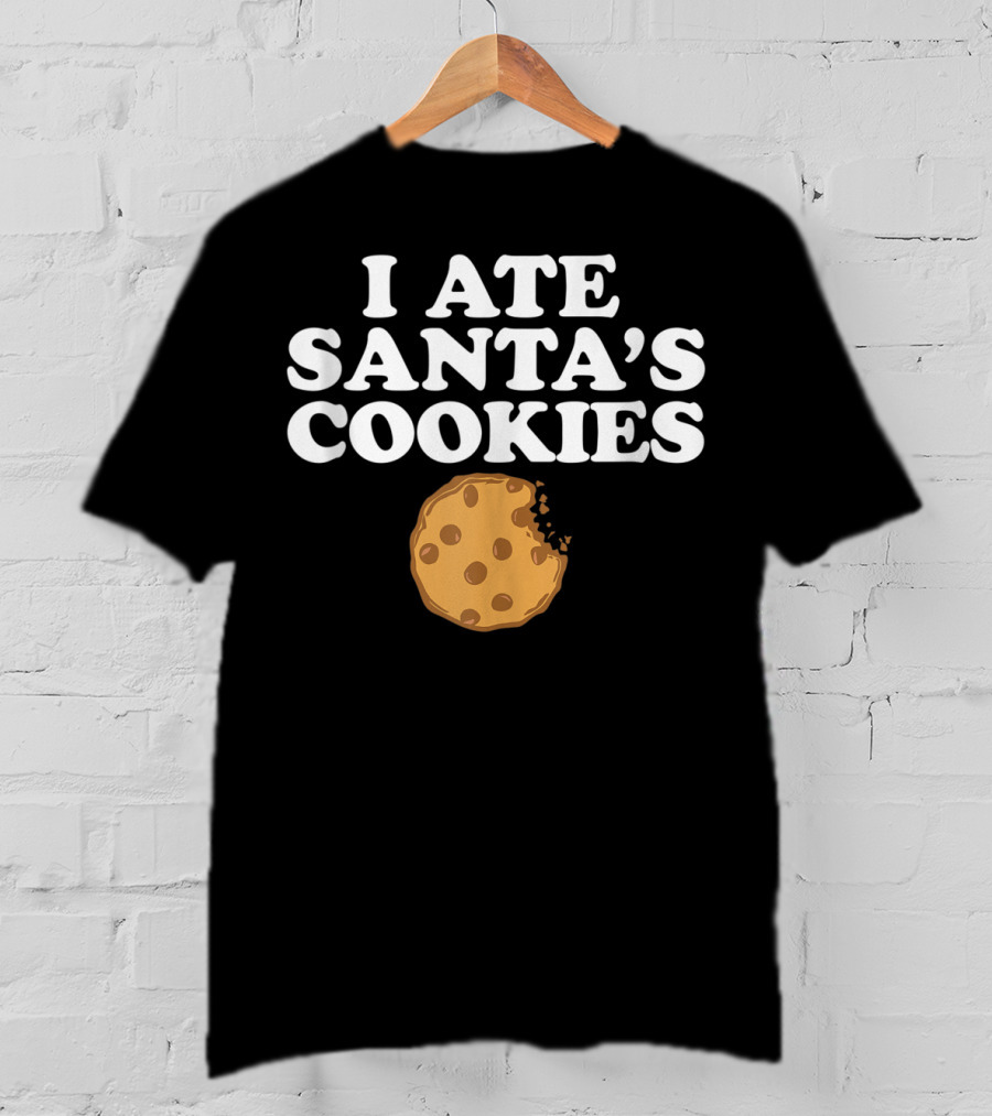 I Ate Santa's Cookies With Bite Mark Cookie Image T-Shirt
