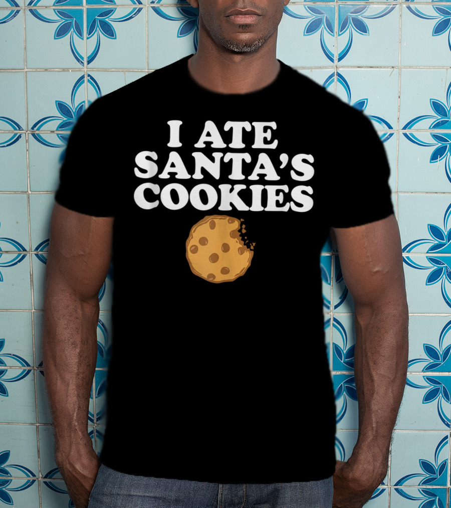 I Ate Santa's Cookies With Bite Mark Cookie Image T-Shirt