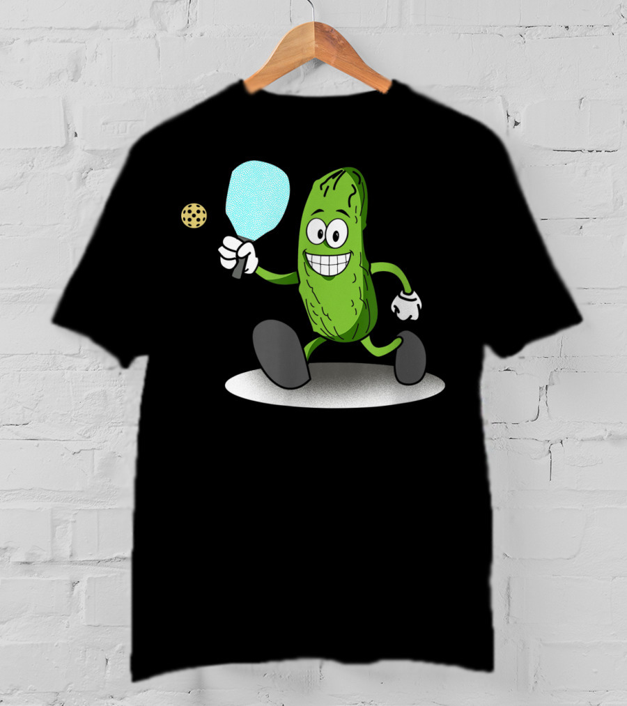 Funny Pickleball Pickle Playing Paddle Sports T-Shirt