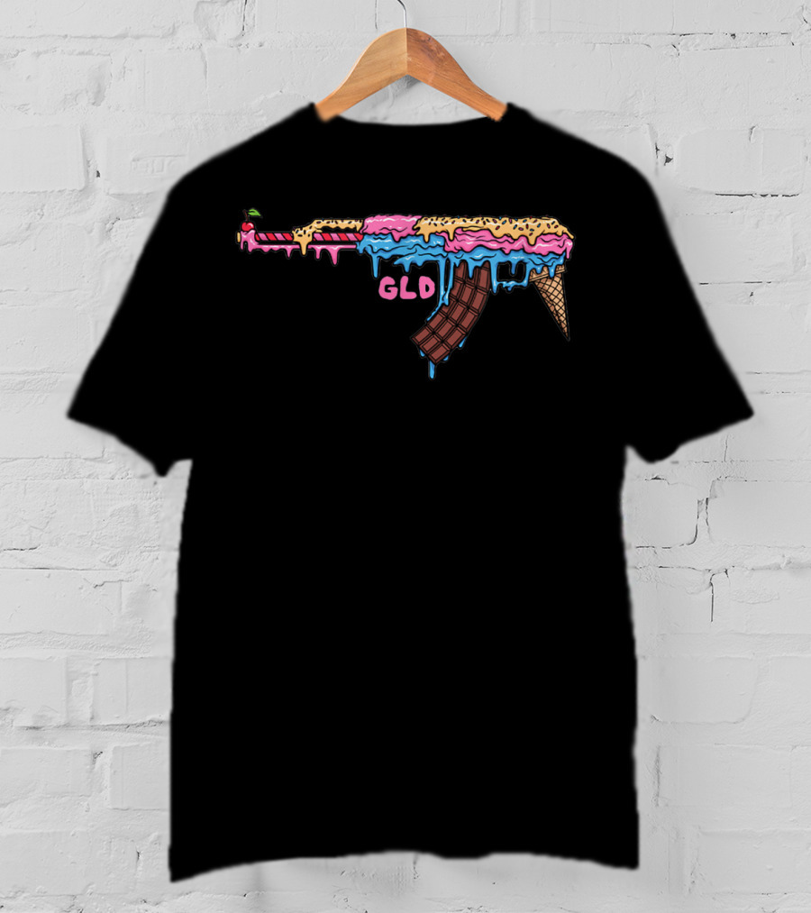 GLD Melting Ice Cream AK-47 Cone T-Shirt