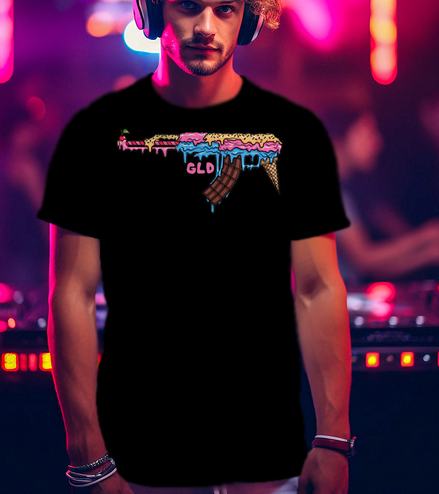 GLD Melting Ice Cream AK-47 Cone T-Shirt